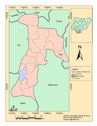 Abia State Map highlighting Osisioma